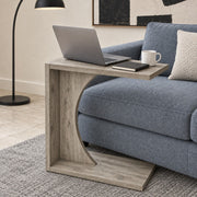 Velto Side Table gray with laptop beside sofa